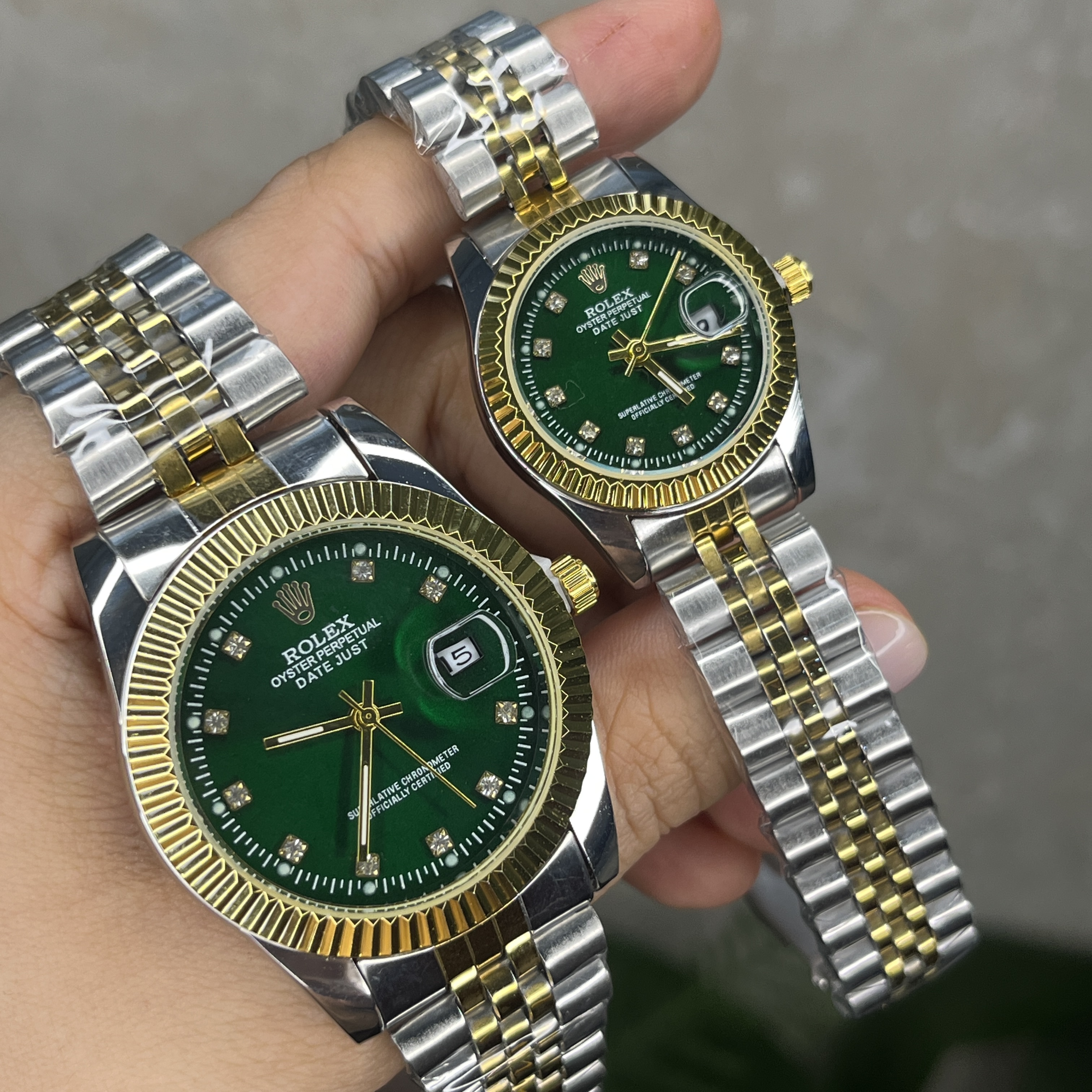 ست ساعت رولکس دورنگ صفحه آبی