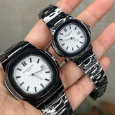ساعت مچی مردانه پتک فیلیپ مدل P-567 با بند نقره ای و صفحه سفید